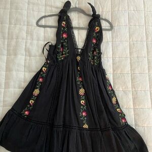 Urban outfitters embroidered cotton summer tiered dress